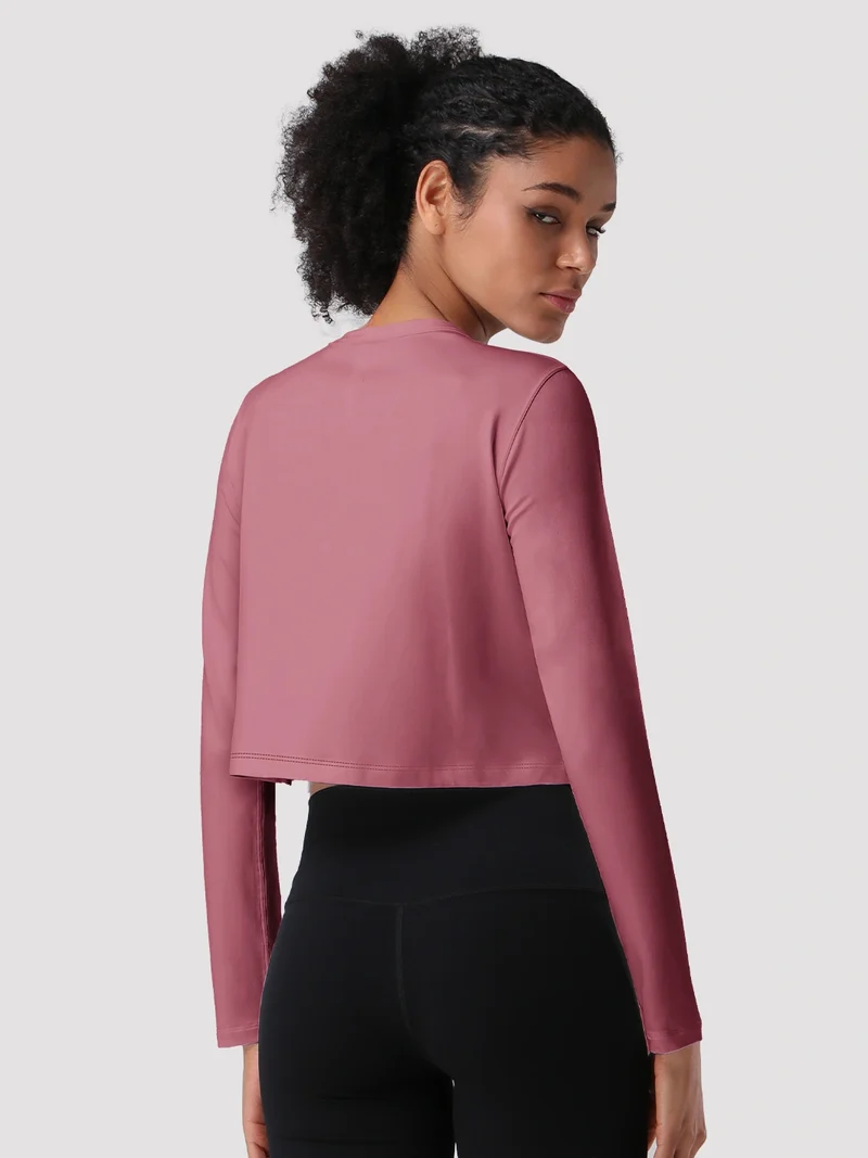 Women's Relaxed Cropped Long Sleeve Top