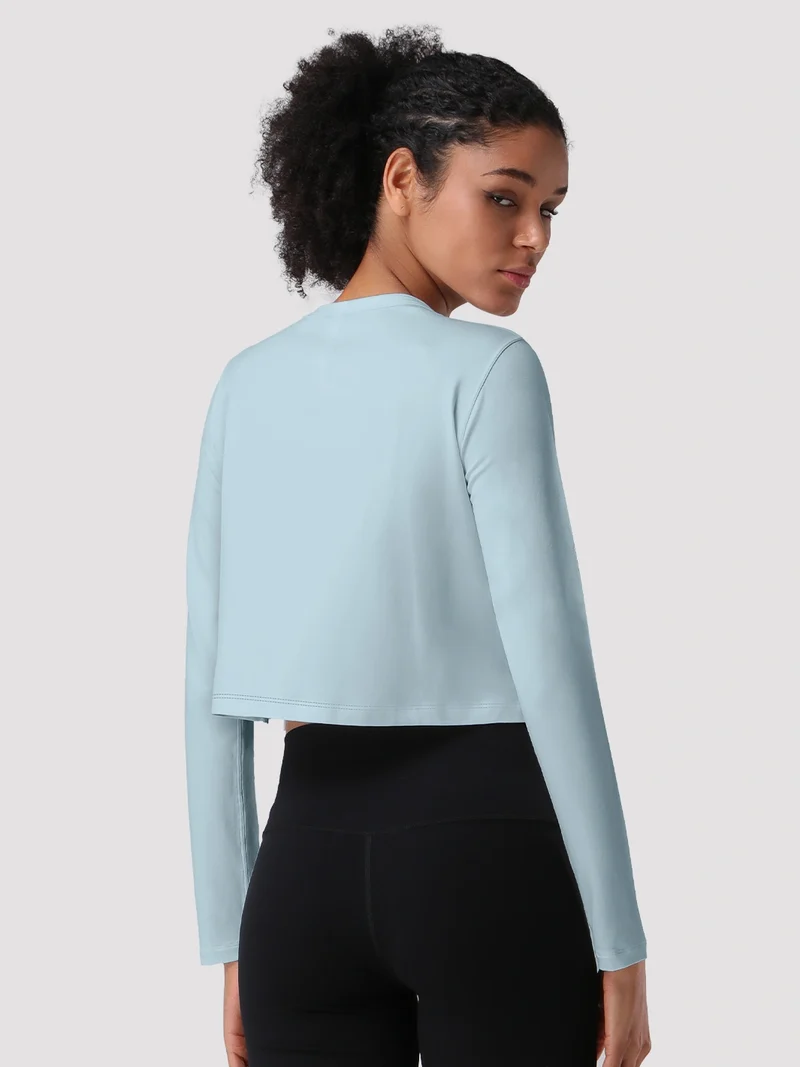 Women's Relaxed Cropped Long Sleeve Top