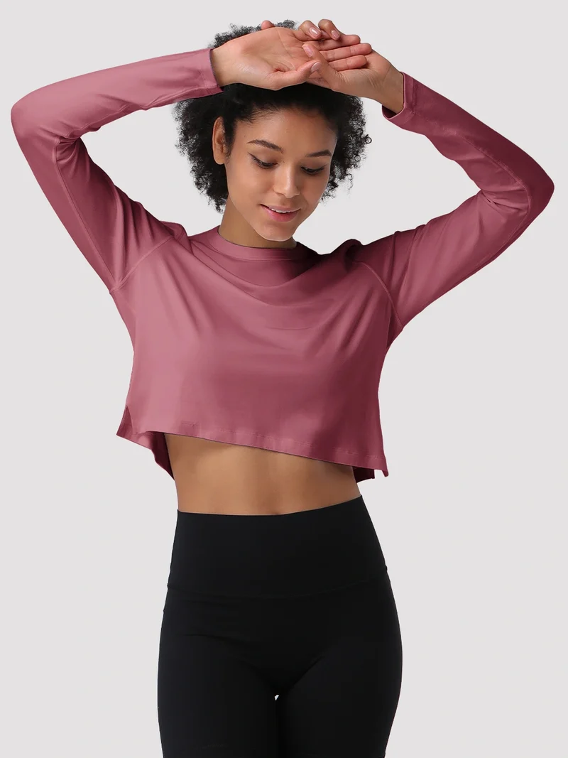 Women's Relaxed Cropped Long Sleeve Top