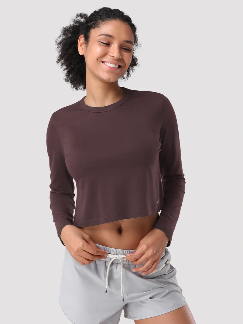 Women's Relaxed Cropped Long Sleeve Top