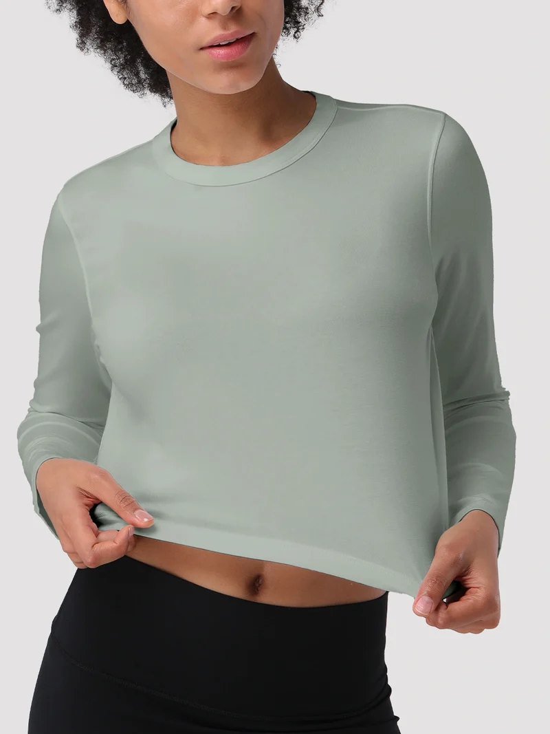 Women's Relaxed Cropped Long Sleeve Top