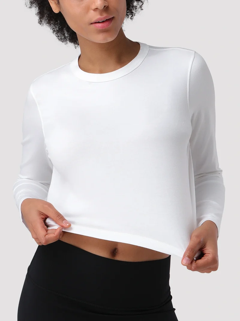 Women's Relaxed Cropped Long Sleeve Top