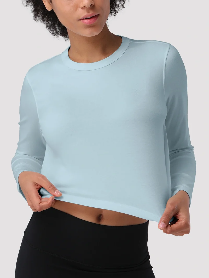 Women's Relaxed Cropped Long Sleeve Top