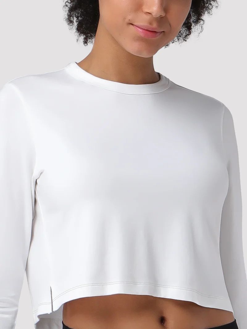 Women's Relaxed Cropped Long Sleeve Top