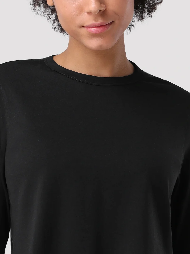 Women's Relaxed Cropped Long Sleeve Top
