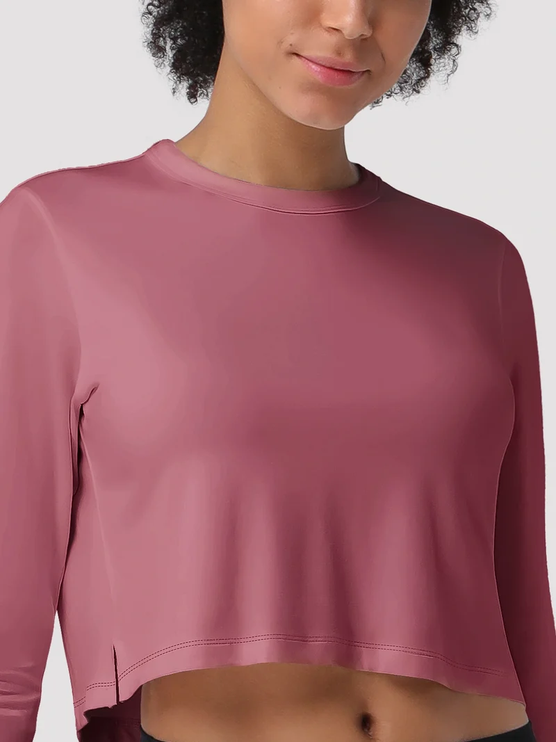Women's Relaxed Cropped Long Sleeve Top