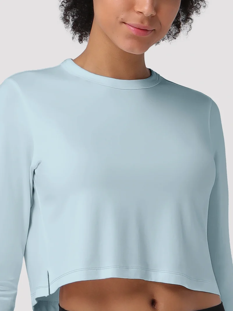 Women's Relaxed Cropped Long Sleeve Top