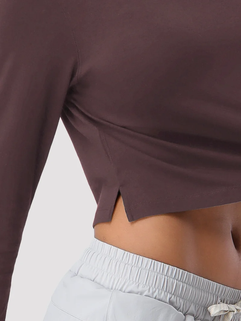Women's Relaxed Cropped Long Sleeve Top