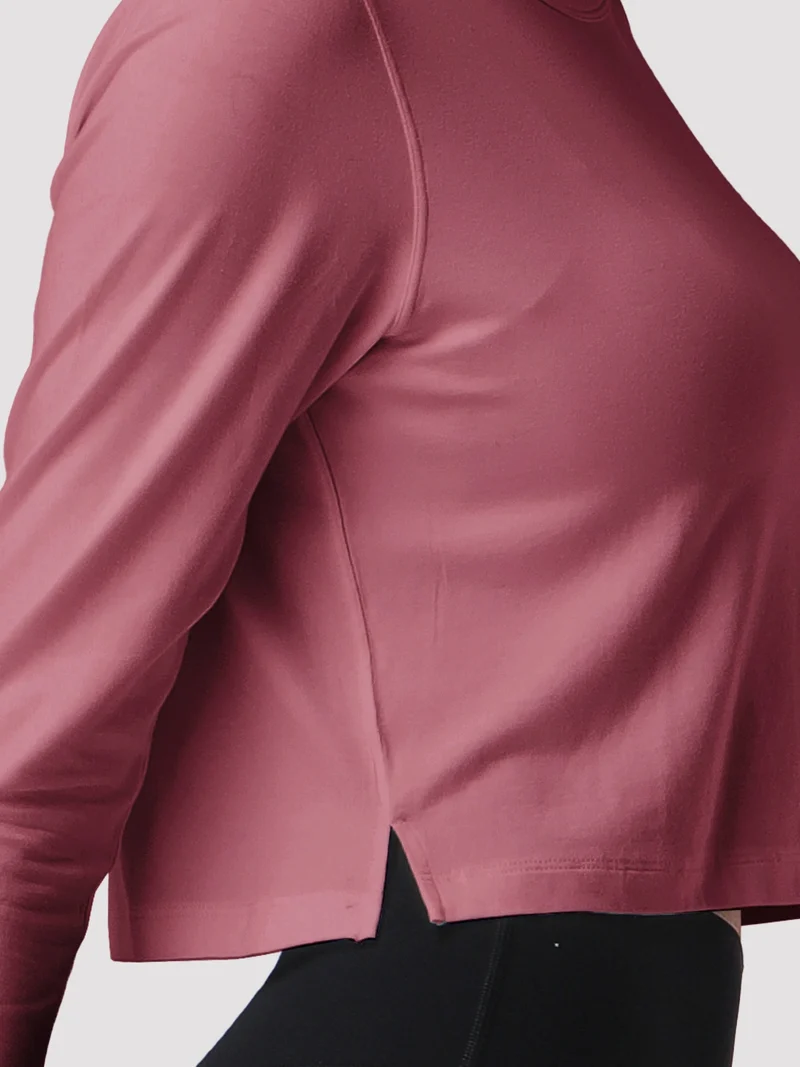 Women's Relaxed Cropped Long Sleeve Top