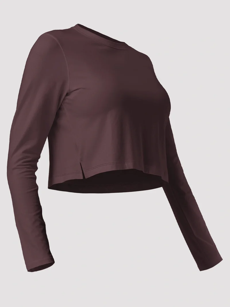 Women's Relaxed Cropped Long Sleeve Top