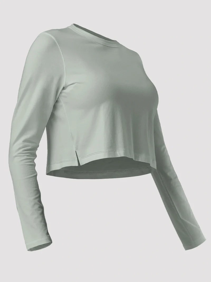 Women's Relaxed Cropped Long Sleeve Top