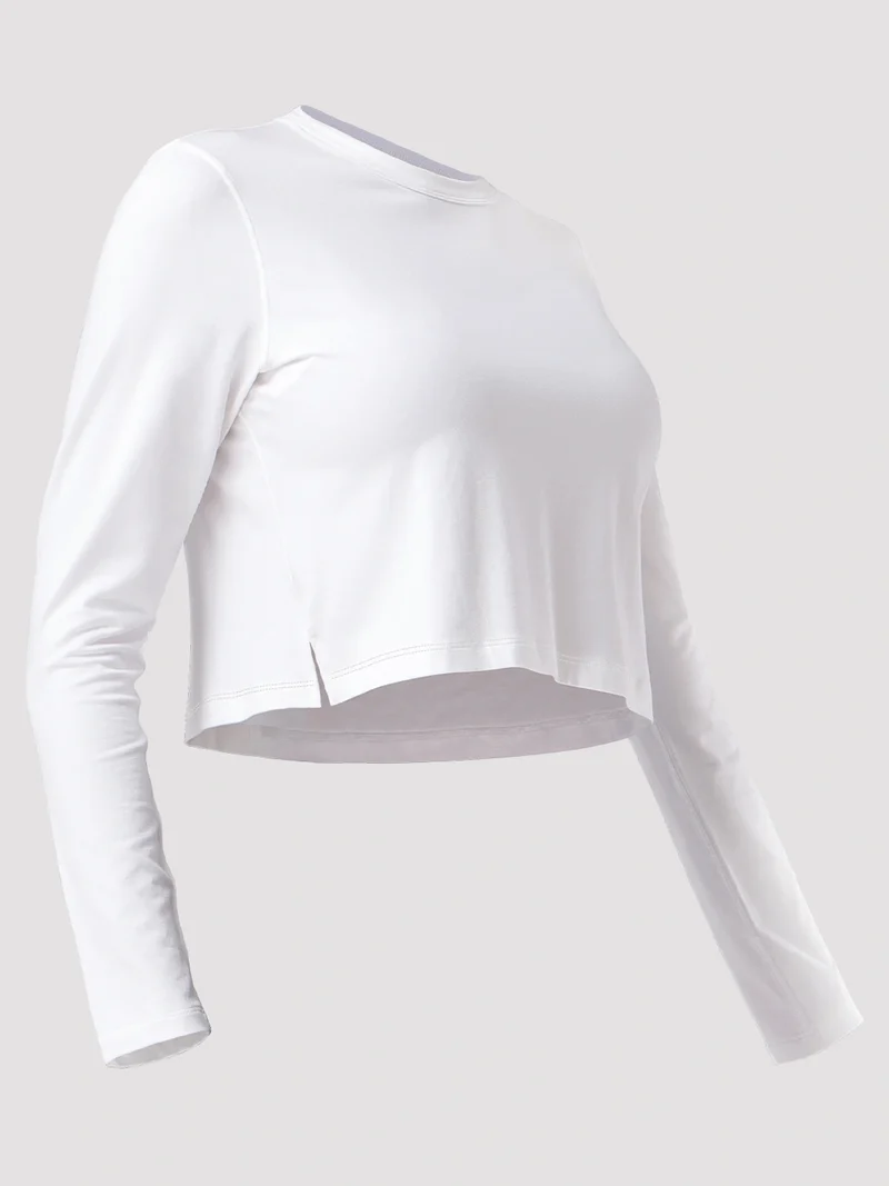 Women's Relaxed Cropped Long Sleeve Top
