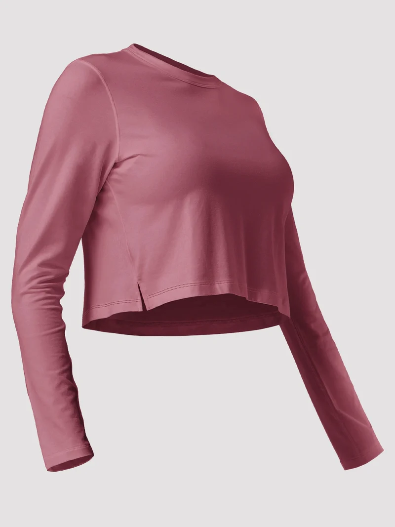Women's Relaxed Cropped Long Sleeve Top