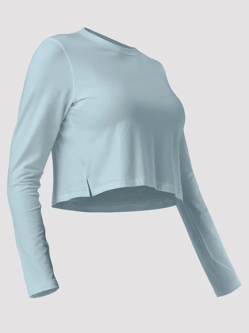 Women's Relaxed Cropped Long Sleeve Top