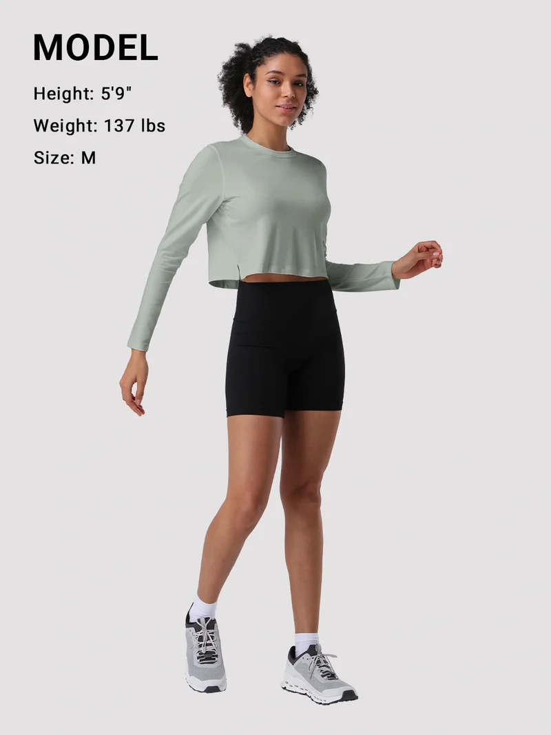 Women's Relaxed Cropped Long Sleeve Top