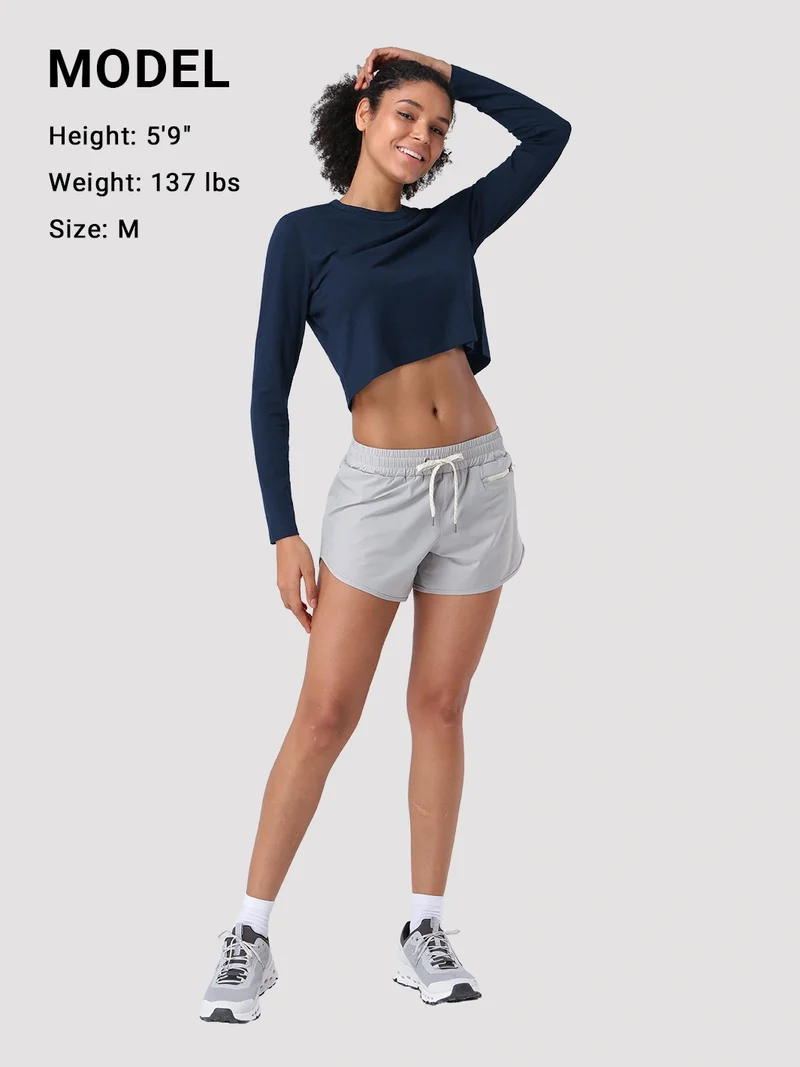 Women's Relaxed Cropped Long Sleeve Top