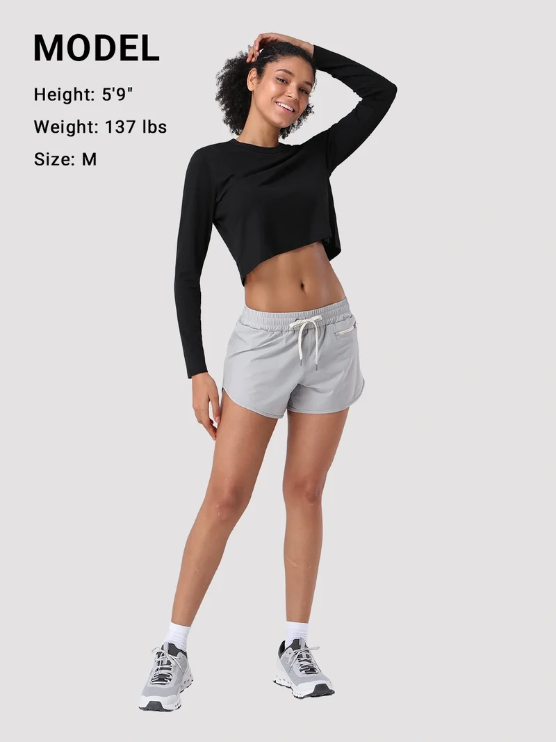 Women's Relaxed Cropped Long Sleeve Top