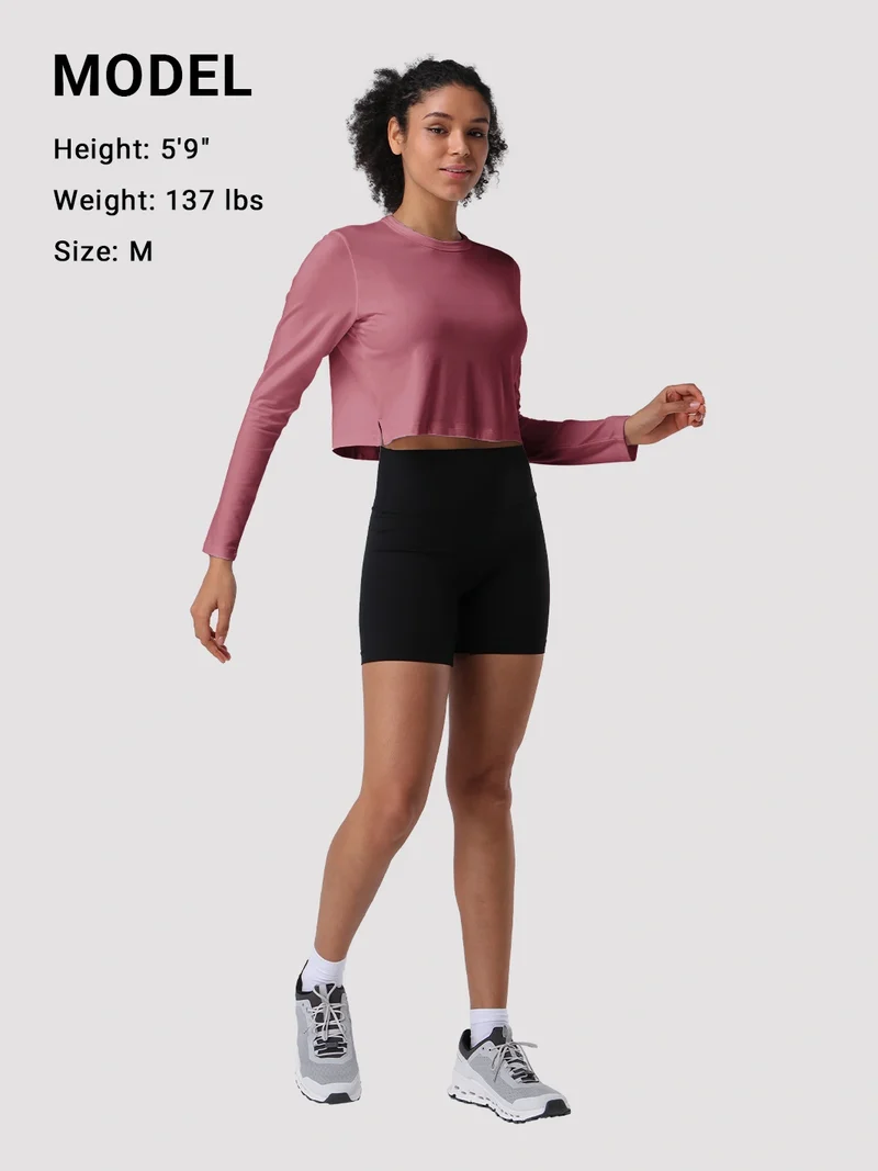 Women's Relaxed Cropped Long Sleeve Top