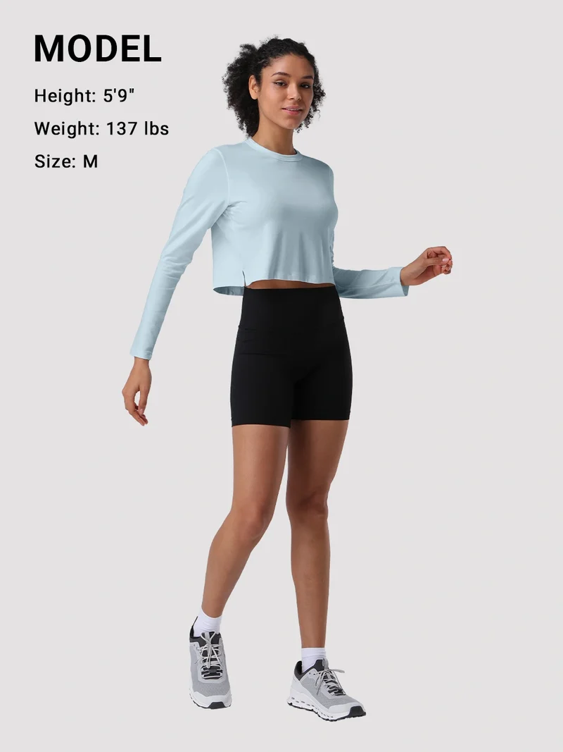 Women's Relaxed Cropped Long Sleeve Top