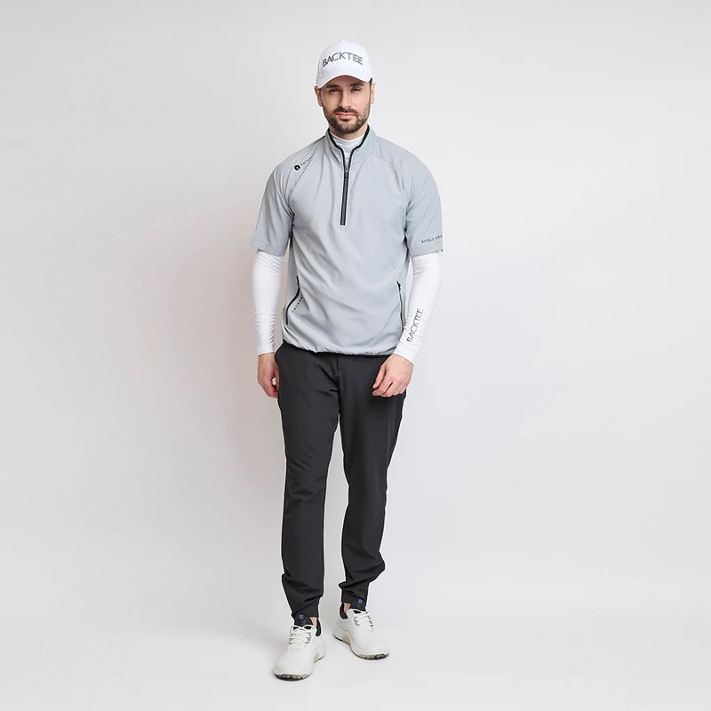 80G kurzärmliges, faltbares Windshirt für Herren, Hellgrau
