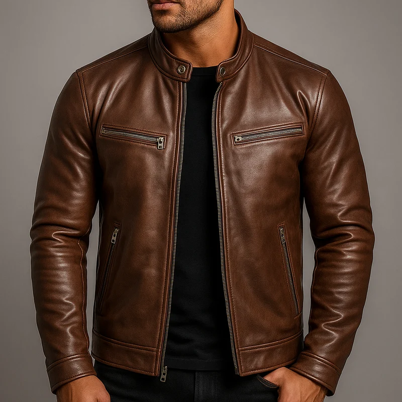 Paul | Herren Jacke mit Ledernähten im Blazer-Schnitt