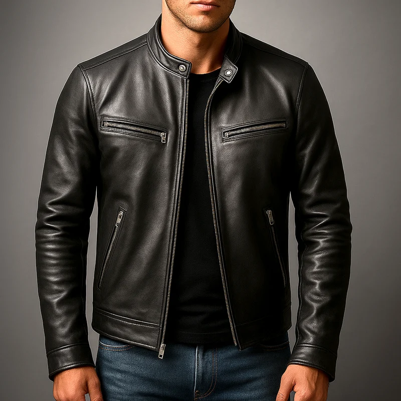 Paul | Herren Jacke mit Ledernähten im Blazer-Schnitt