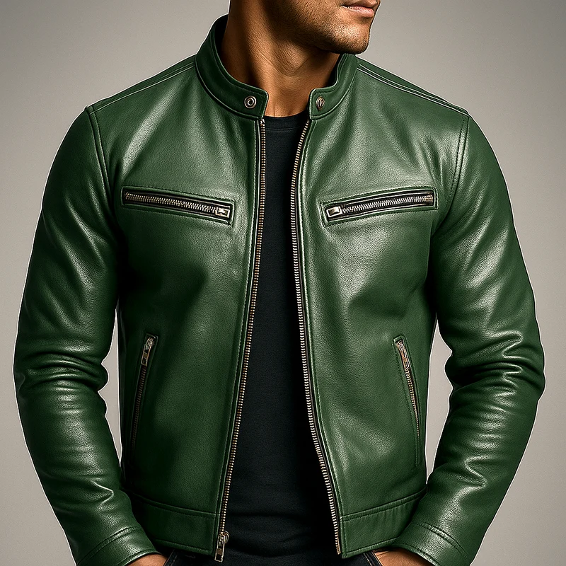 Paul | Herren Jacke mit Ledernähten im Blazer-Schnitt