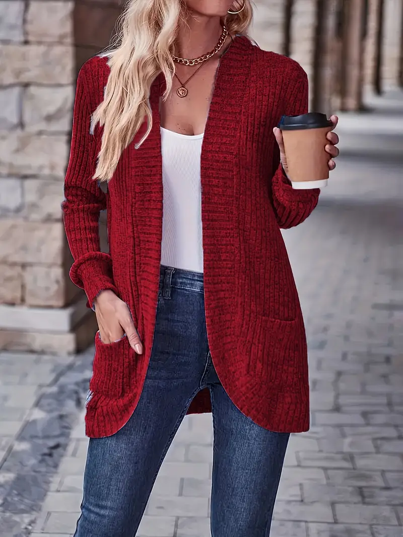 Fiona | Damen Strickjacke in lockerer Passform zum Layern