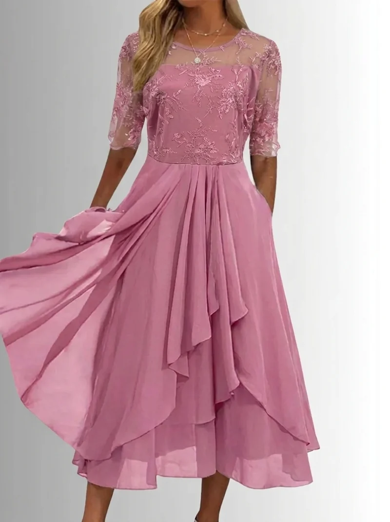 Nele | Damen Spitzenkleid für Hochzeitsgäste im Herbst