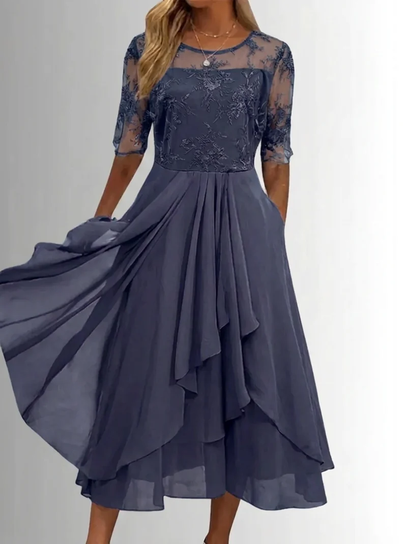 Nele | Damen Spitzenkleid für Hochzeitsgäste im Herbst