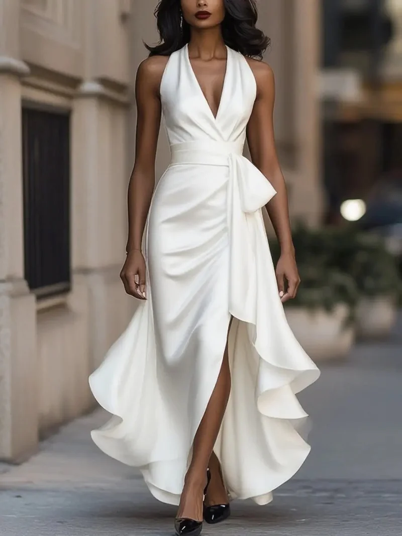Clara | Elegantes Damen Wickel-Abendkleid für Hochzeitsgäste