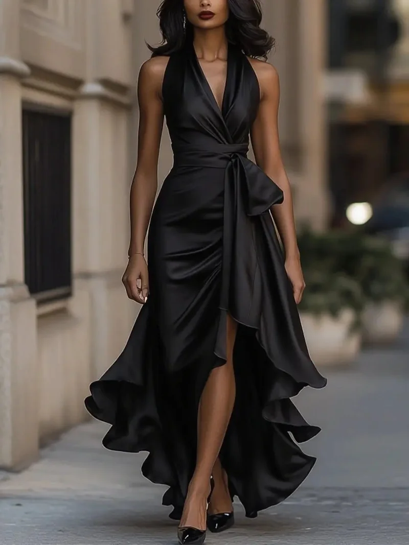 Clara | Elegantes Damen Wickel-Abendkleid für Hochzeitsgäste