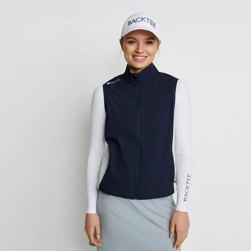 Damen Stretch-Windbreakerweste, Marineblau