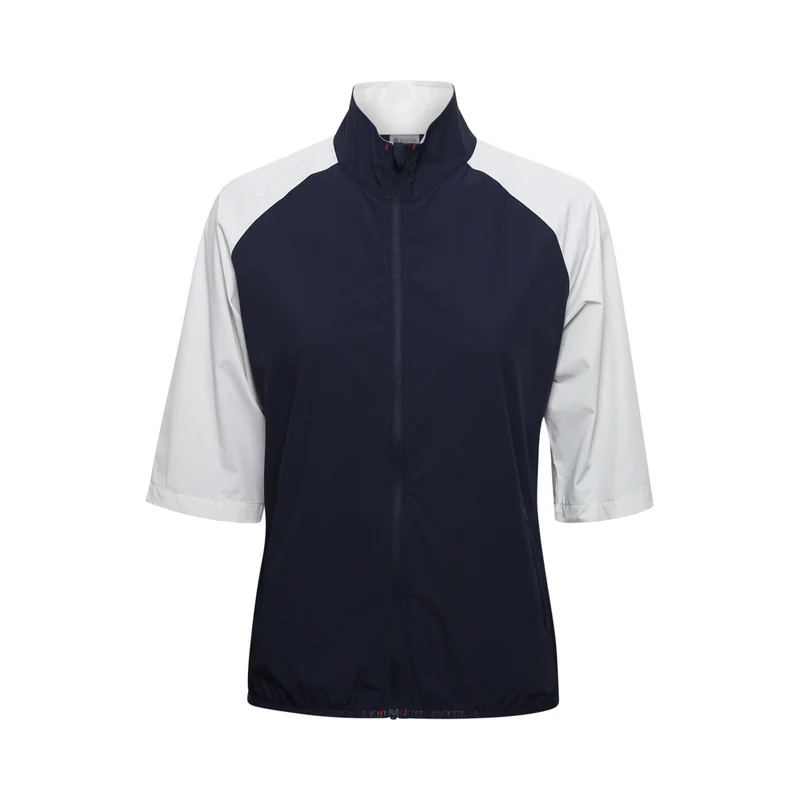 Damen-Windjacke mit kurzen Ärmeln und Stretch, Marineblau