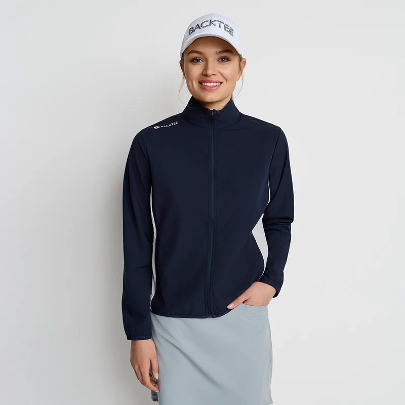 Damen Stretch-Windbreakerjacke, Marineblau