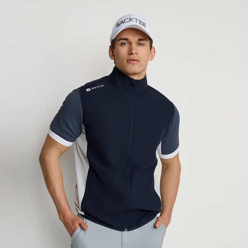 Herren Stretch-Windbreakerweste, Marineblau