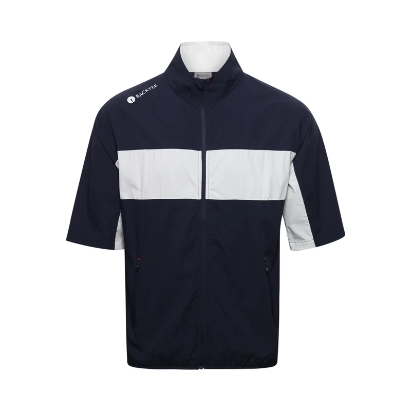 Herren-Windbreaker mit kurzen Ärmeln und Stretch, Marineblau