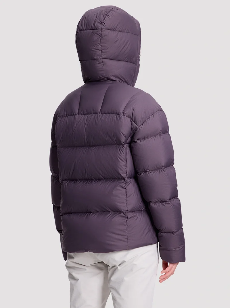 Women's Loose-Fit Cropped Color-Block Down Jacket