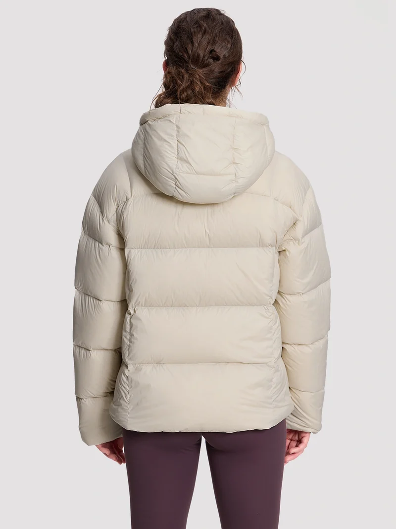 Women's Loose-Fit Cropped Color-Block Down Jacket