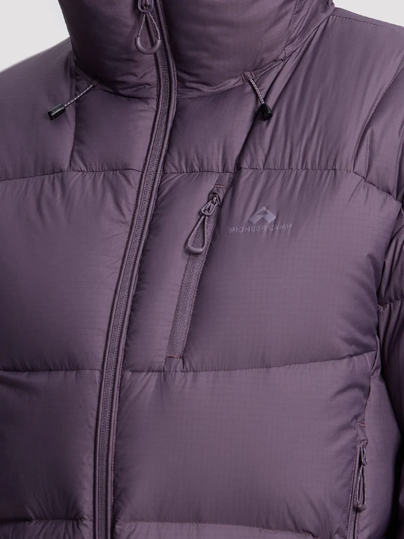 Women's Loose-Fit Cropped Color-Block Down Jacket