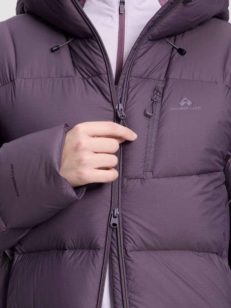 Women's Loose-Fit Cropped Color-Block Down Jacket