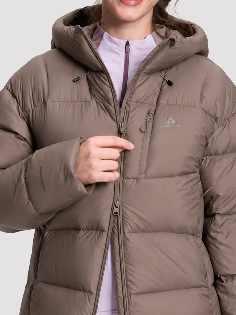 Women's Loose-Fit Cropped Color-Block Down Jacket