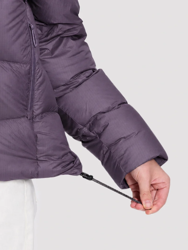 Women's Loose-Fit Cropped Color-Block Down Jacket