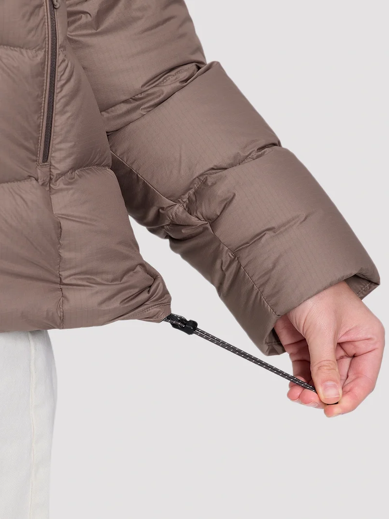 Women's Loose-Fit Cropped Color-Block Down Jacket