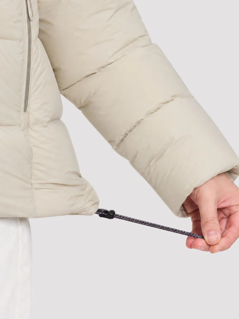 Women's Loose-Fit Cropped Color-Block Down Jacket
