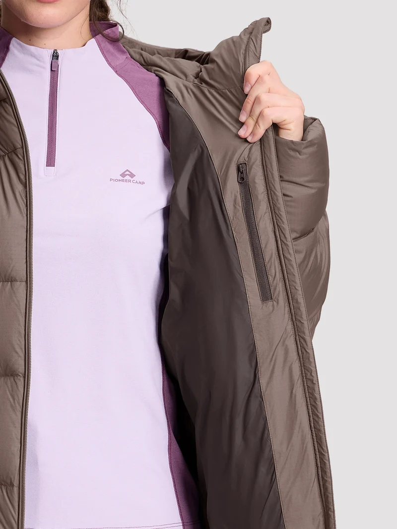Women's Loose-Fit Cropped Color-Block Down Jacket