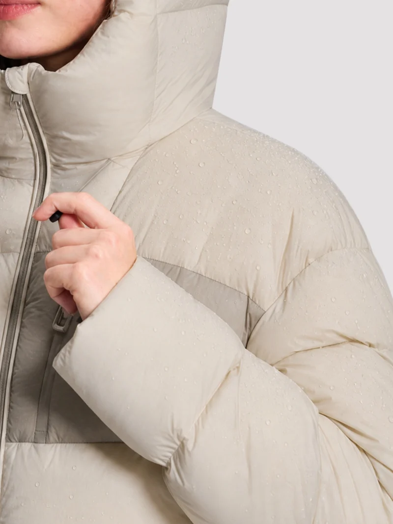 Women's Loose-Fit Cropped Color-Block Down Jacket