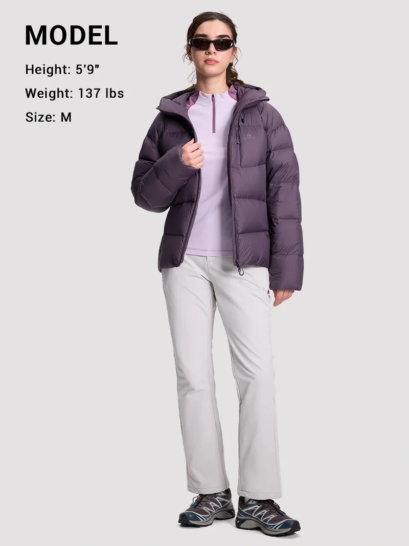 Women's Loose-Fit Cropped Color-Block Down Jacket