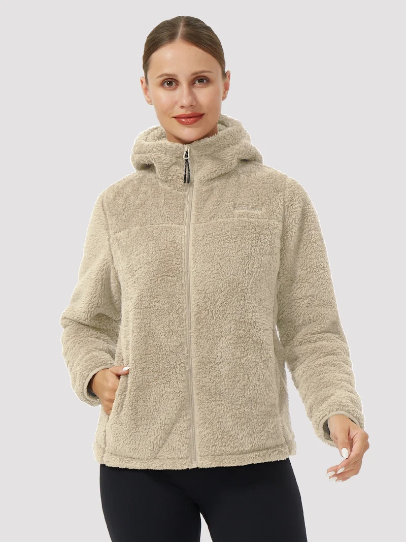 Women's Hooded Coral Fleece Jacket