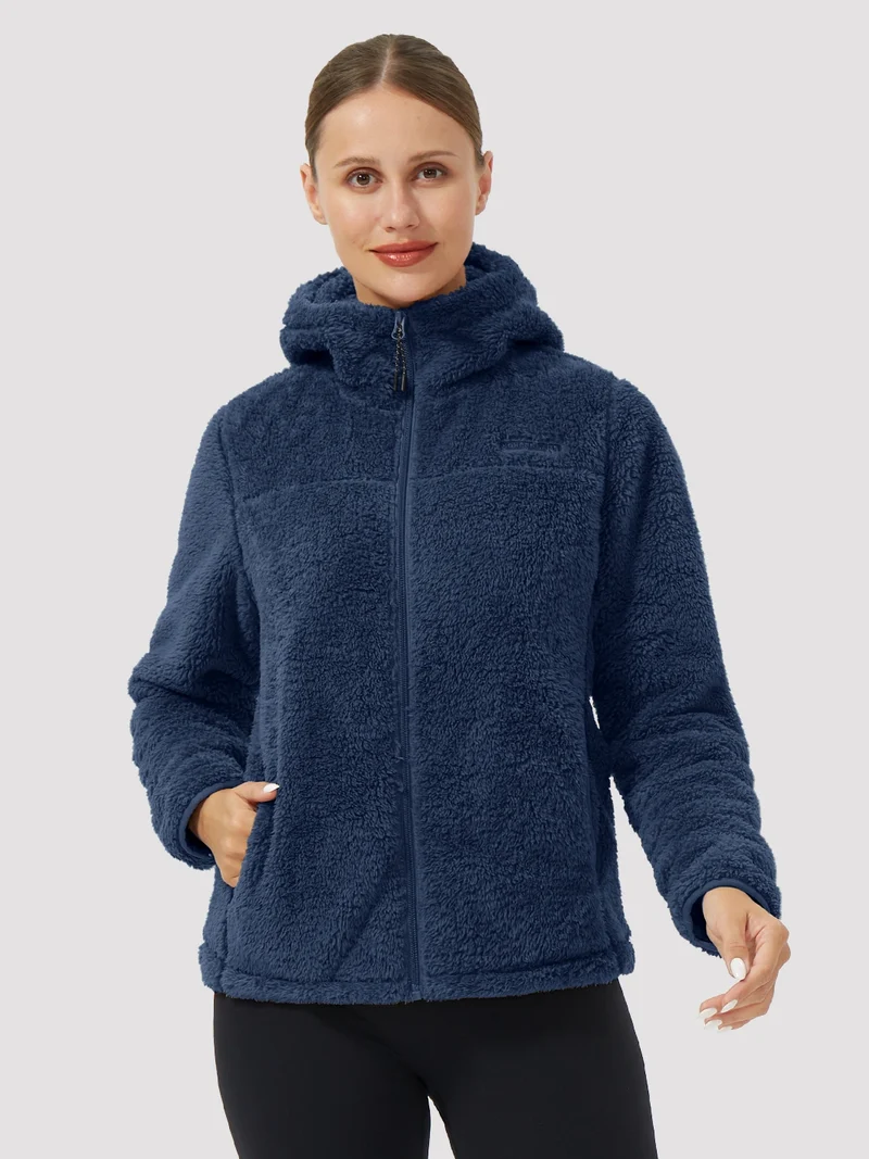 Women's Hooded Coral Fleece Jacket